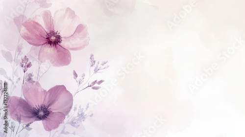 Delicate pastel floral design featuring soft pink and lavender blooms for feminine elegance in decor