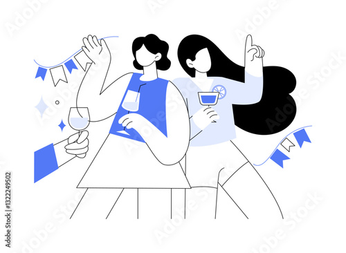 Cocktail party isolated cartoon vector illustrations.