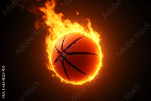  Fiery Basketball in Motion – Intense Sports Energy