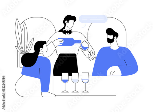 Wine tasting isolated cartoon vector illustrations.
