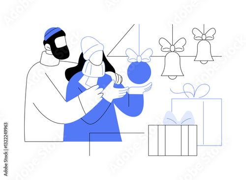 Buying presents isolated cartoon vector illustrations.