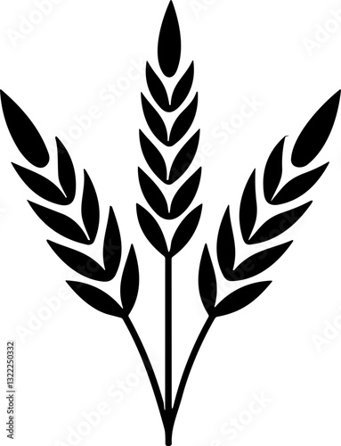 Bunche of wheat or rye ear with whole grain. Wheat wreath and grain spikes icon. Vector illustration