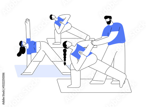 Yoga classes isolated cartoon vector illustrations.