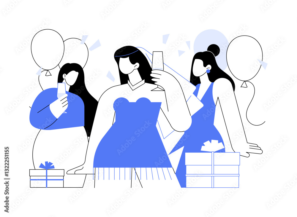 Obraz premium Bachelorette party isolated cartoon vector illustrations.