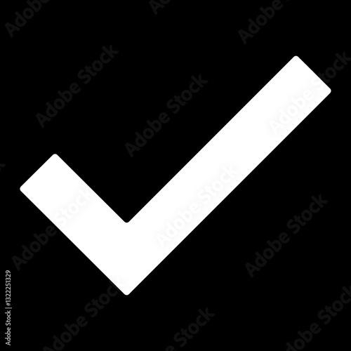 Check mark icon. Tick mark symbol. Simple check mark. Quality sign icon. Checklist symbol. Approval check. stock vector. Circle and square. Tick sign in black color.