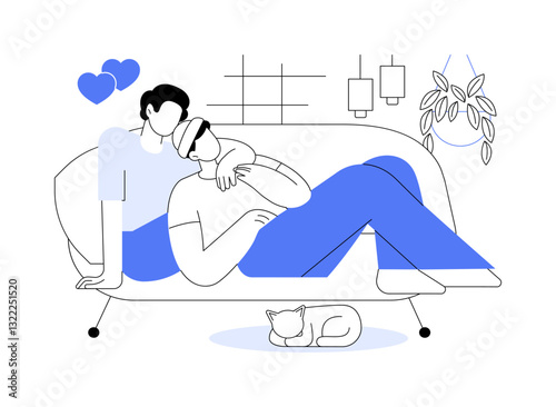 Gay couple isolated cartoon vector illustrations.