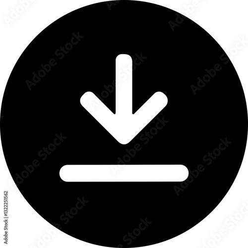 Download button flat vector icon. install symbol. Modern Cloud download and simple flat vector