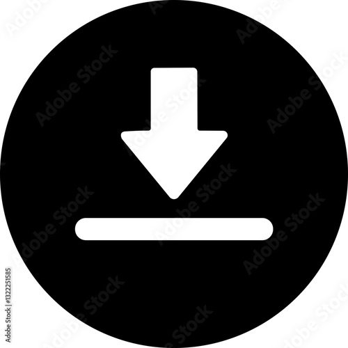 Download button flat vector icon. install symbol. Modern Cloud download and simple flat vector