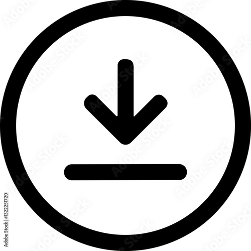 Download button line vector icon. install symbol. Modern Cloud download and simple flat vector