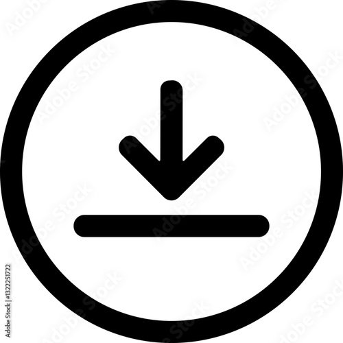 Download button line vector icon. install symbol. Modern Cloud download and simple flat vector