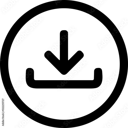 Download button line vector icon. install symbol. Modern Cloud download and simple flat vector