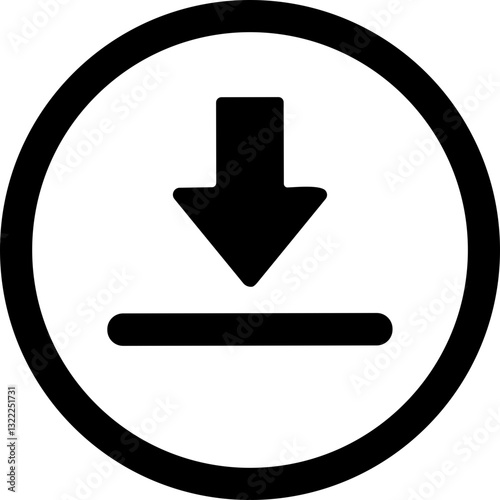 Download button line vector icon. install symbol. Modern Cloud download and simple flat vector