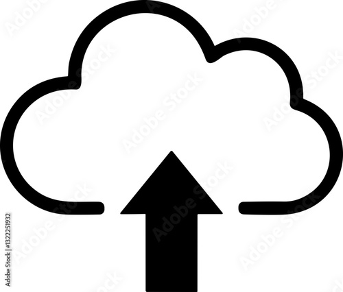 Upload button line vector icon. install symbol. Modern Cloud upload and simple flat vector