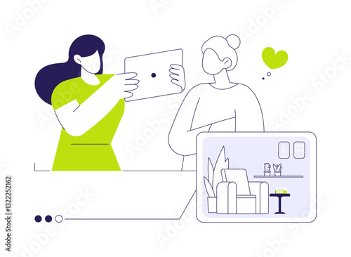 Interior design concept presentation abstract concept vector illustration.