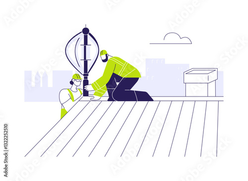Small-scale wind power abstract concept vector illustration.