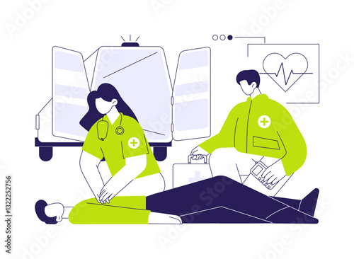 CPR abstract concept vector illustration.