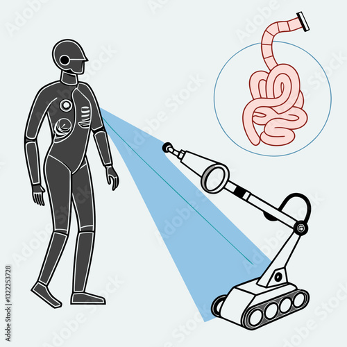 An AI-powered robotic endoscope that autonomously navigates the body.
