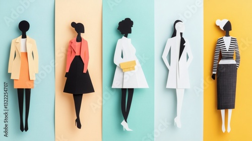 Fashion paper dolls showcase vibrant styles and diverse designs for creative play in a modern setting