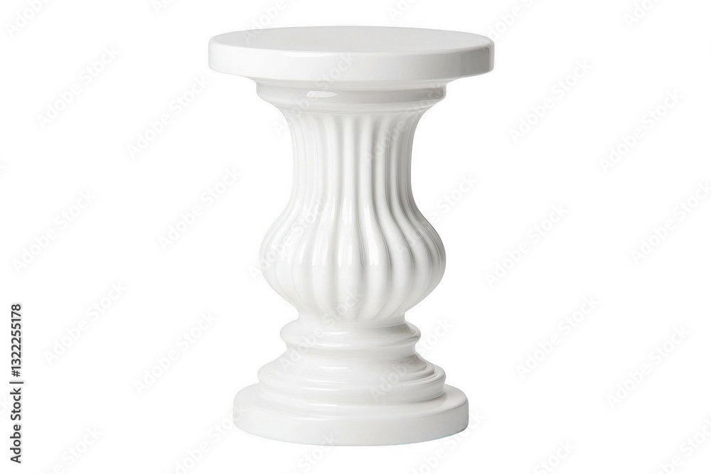 Decorative white pedestal stand showcasing elegant design with intricate details, perfect for displaying plants or objects in various settings Decorative white pedestal stand showcasing elegant design with intricate details, perfect for displaying plants or objects in various settings