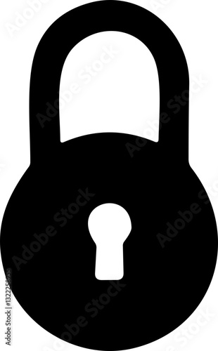 Locked padlock. Flat design. Close lock . Security symbol. Privacy symbol vector stock illustration.