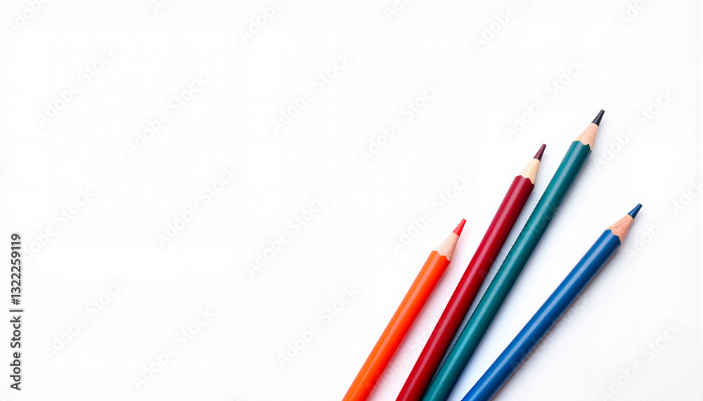 Colorful eyeliner pencils on white background, vibrant beauty concept Colorful eyeliner pencils on white background, vibrant beauty concept