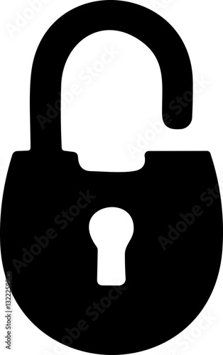 Unlock padlock. Flat design. Open lock . Security symbol. Privacy symbol vector stock illustration.