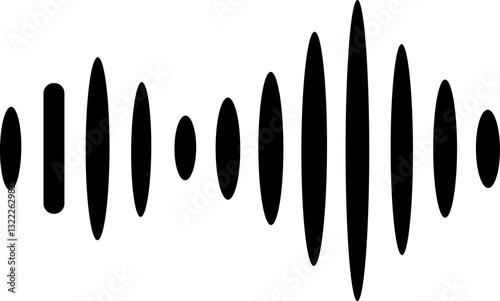 Sound wave icon. Analog and digital audio signal and graph. Music equalizer. Interference voice recording. High frequency radio wave. Vector illustration.
