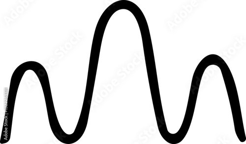 Sound wave icon. Analog and digital audio signal and graph. Music equalizer. Interference voice recording. High frequency radio wave. Vector illustration.