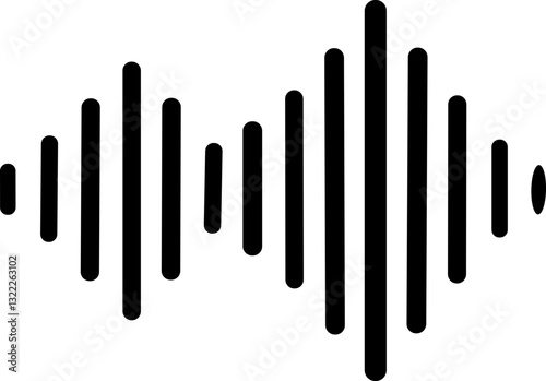 Sound wave icon. Analog and digital audio signal and graph. Music equalizer. Interference voice recording. High frequency radio wave. Vector illustration.