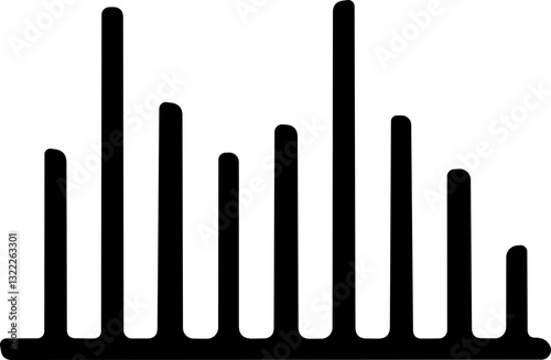 Sound wave icon. Analog and digital audio signal and graph. Music equalizer. Interference voice recording. High frequency radio wave. Vector illustration.