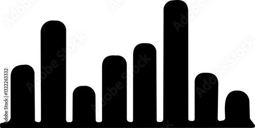 Sound wave icon. Analog and digital audio signal and graph. Music equalizer. Interference voice recording. High frequency radio wave. Vector illustration.