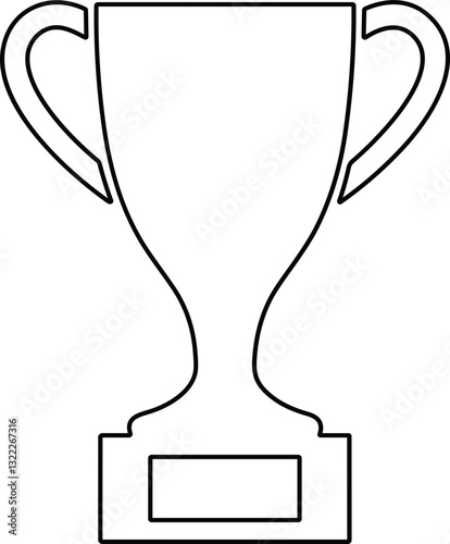 Trophy cup line icon. Champion trophy. Winner prize, champions realistic vector celebration winning concept. Education and sports first prize winner.