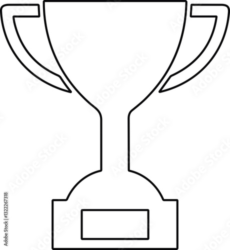 Trophy cup line icon. Champion trophy. Winner prize, champions realistic vector celebration winning concept. Education and sports first prize winner.