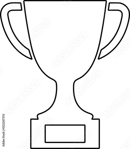 Trophy cup line icon. Champion trophy. Winner prize, champions realistic vector celebration winning concept. Education and sports first prize winner.