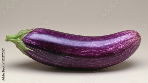 Wallpaper Mural A plump eggplant, its skin glistening with moisture, takes center stage against a stark white backdrop, its smooth curves and vibrant purple hues drawing the viewer gaze. Torontodigital.ca