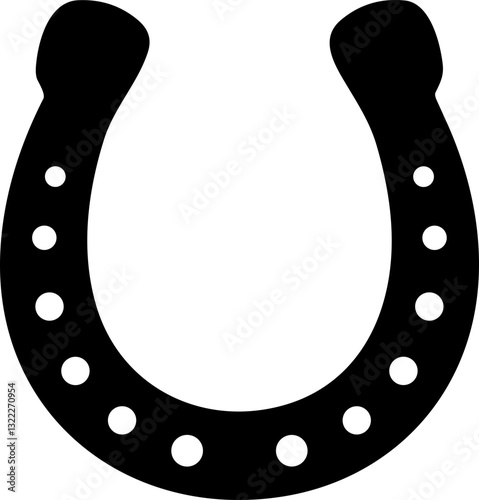 Horseshoe Icon – Flat Style Luck Symbol Vector Illustration