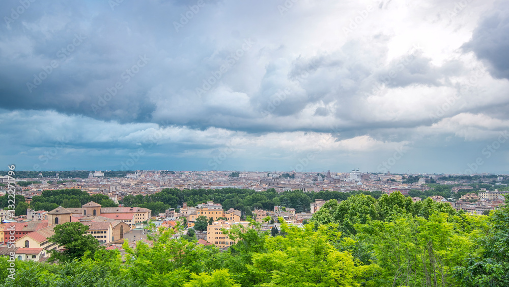 Panoramic view of historic center timelapse of Rome, Italy Panoramic view of historic center timelapse of Rome, Italy
