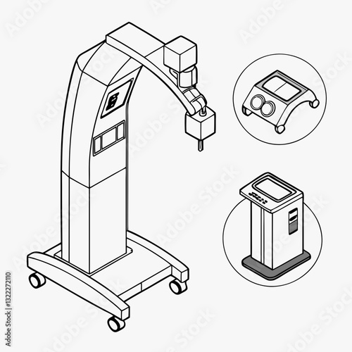 A surgical robot with detachable arms that can be swapped for different procedures.
