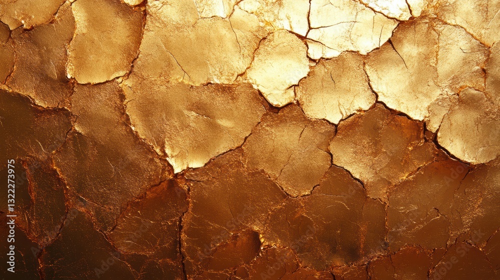 Fototapeta premium A canvas of shimmering gold foil, fractured and shimmering, creating a mesmerizing backdrop that evokes a sense of opulence and luxury.