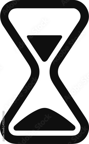Vintage hourglass or sand glass timer or clock flat icon for apps and websites