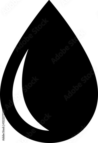 Water drop shape. black water drop. Water or oil drop. Flat style. raindrop or sweat, wet droplet of dew. Vector illustration