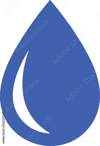 Water drop shape. Blue water drop. Water or oil drop. Flat style. raindrop or sweat, wet droplet of dew. Vector illustration