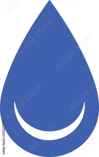 Water drop shape. Blue water drop. Water or oil drop. Flat style. raindrop or sweat, wet droplet of dew. Vector illustration