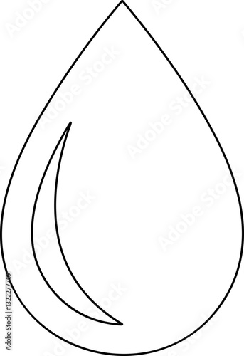 Water drop shape. Line water drop. Water or oil drop. line style. raindrop or sweat, wet droplet of dew. Vector illustration