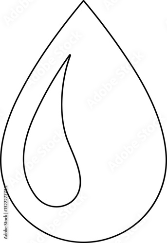 Water drop shape. Line water drop. Water or oil drop. line style. raindrop or sweat, wet droplet of dew. Vector illustration