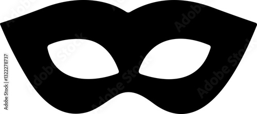 Carnival mask flat icon. Simple black icons of masquerade mask, for party, parade and carnival, for Mardi Gras and Halloween. Mask elements. Face mask