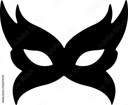Carnival mask flat icon. Simple black icons of masquerade mask, for party, parade and carnival, for Mardi Gras and Halloween. Mask elements. Face mask