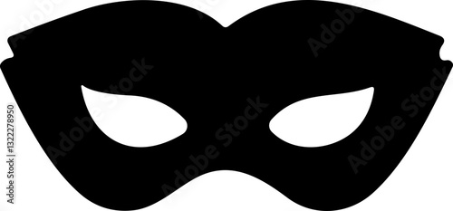 Carnival mask flat icon. Simple black icons of masquerade mask, for party, parade and carnival, for Mardi Gras and Halloween. Mask elements. Face mask