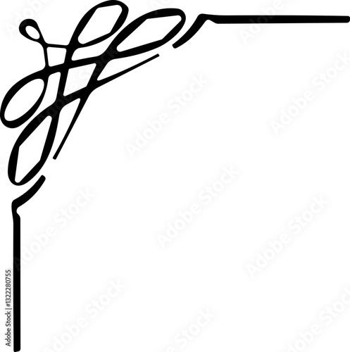 Corner border vector icon. frame illustration sign. Vintage frame and swirl symbol. border logo. Decorative element