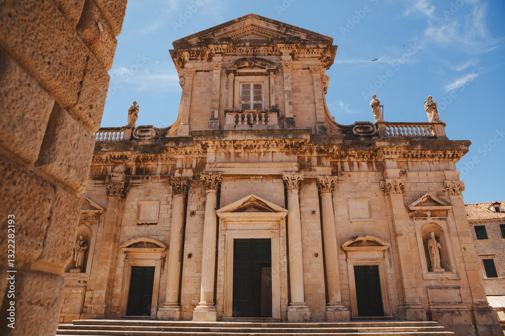View of the Palace in the Old Town of Dubrovnik. of Dubrovnik in Croatia